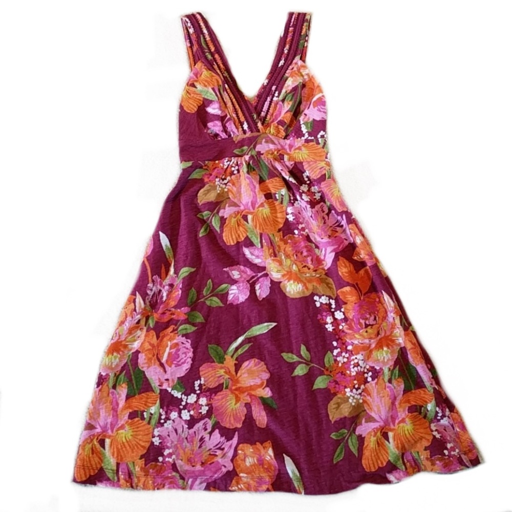 EUC- Tommy Bahama 100% Cotton Tropical Floral Sleeveless Sundress